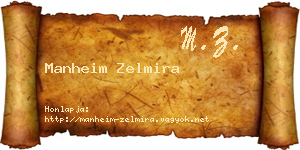 Manheim Zelmira névjegykártya